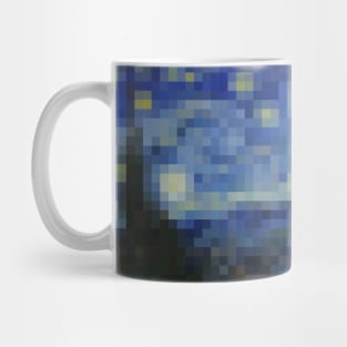 Van Gogh Starry Night - Pixel Art Mug